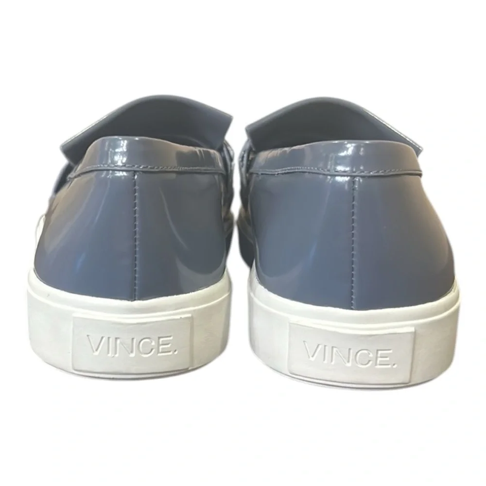 Vince Women’s Gray Patent Leather Coventry Slip On Kiltie Loafers Size 7